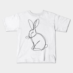 Bunny Rabbit Art | Minimalist line art illustration 1 Kids T-Shirt